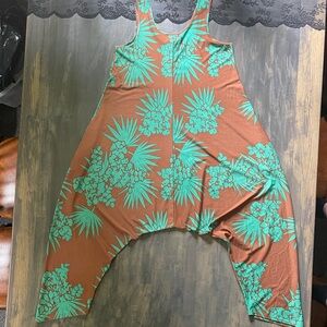 Brown and Green Floral Jumpsuit